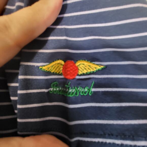 Men's Greyson Polo Golf Shirt Baltusrol Club Embroidered XLarge Blue Striped - Picture 4 of 7